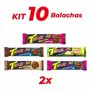 Kit Bolacha Recheada Trakinas 10 Unidades Escolha Os Sabores