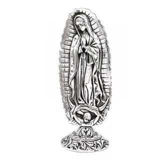 Virgen María De Guadalupe De Aluminio Con Base Para Oración