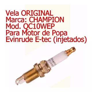  Vela Champion Iridium Qc10wep Motor Evinrude E-tec - 1 Un 