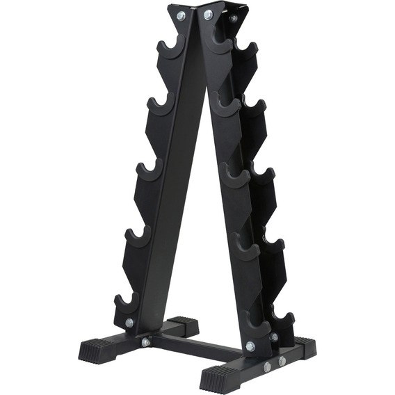 Rack Mancuernas Gym Estante 5 Pares Pesas Torre Soporte Color Negro