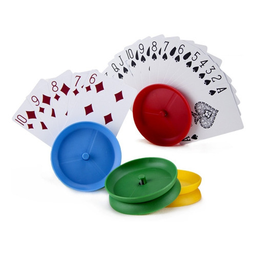 8 Sujetadores Cartas Redondo Plastico Poker Uno Canasta