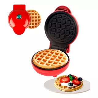 Máquina Waffle Panqueca Mini Elétrica Antiaderente 550w Cor Vermelho 110v