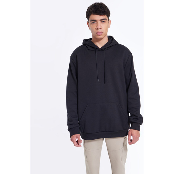 Hoodie  Hombre Seven Negro En Poliéster 45060588-9909