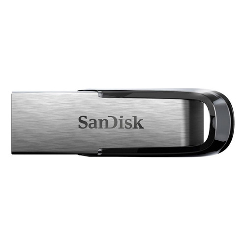 Memoria USB SanDisk Ultra Flair 16GB 3.0 plateado y negro