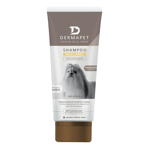 Shampoo para Perros Dermapet Groom Pelo Largo (Con Ceramidas) x 250 Ml