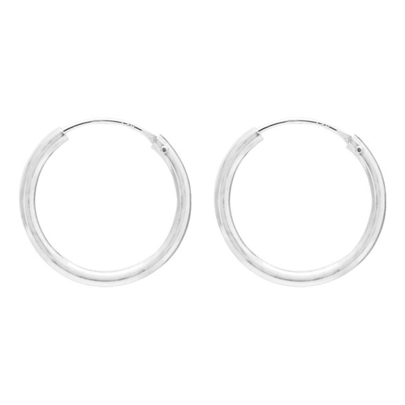 Aro Argolla Lisa 18 Mm Plata Ley 925  Mas Estuche 