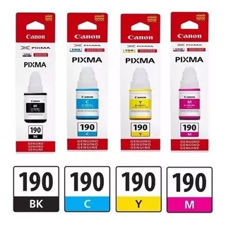 Tinta Canon Original Pack Gi-190 Bk C Y M G2100 G3110 G4100