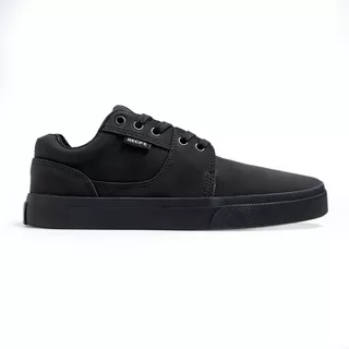 Zapatilla Urbana Mujer Hombre Negra Cuero Recife