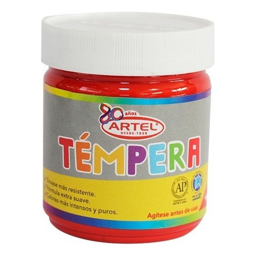 Frasco Tempera Artel 100ml - Los Colores Color Bermellon 88