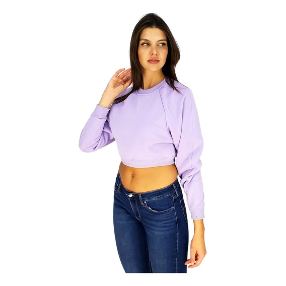 Sudadera Crop Top Corta Mujer Basica Hoodie Casual  Sxs F300