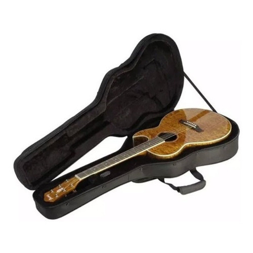 Skb 1skb-sc30 Estuche Case Semirigido Guitarra Acústica Color Negro Diseño Liso
