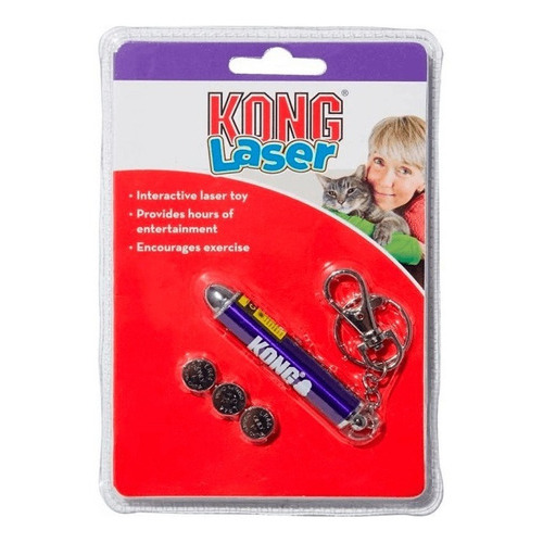 Juguete Kong Laser Puntero Con Llavero Para Gatos Y Perros Color Morado
