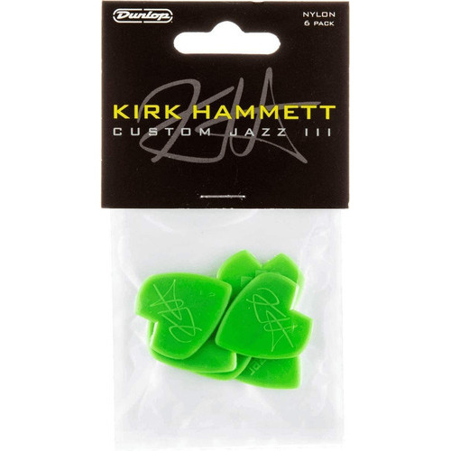 Plumillas Dunlop Kirk Hammet Jazz Iii 47pkh3n Color Verde