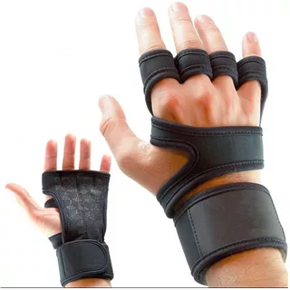 Guantes Para Gym Con Muñequera Ajustable. Agarre Y Control.