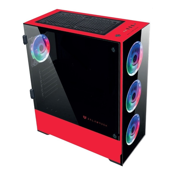 Gabinete Gamer Balam Rush Thinos Rojo Br-932257 Color Negro