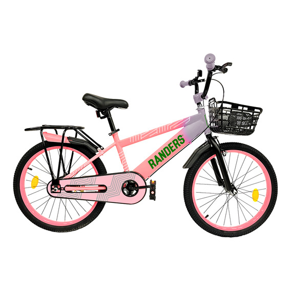 Bicicleta Infantil Con Canasto Randers Rodado 20 Lila