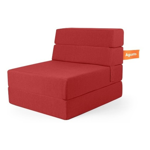 Sofa Cama Individual Agusto ® Sillon Plegable Color Rojo