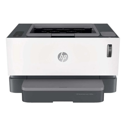 Impresora simple función HP Neverstop 1000W con wifi blanca y gris 110V - 127V