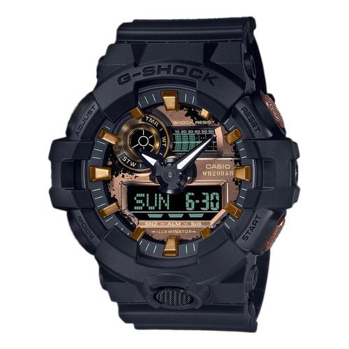 Reloj Casio G Shock Ga-700rc Análogo Digital Color de la malla Negro Color del bisel Negro Color del fondo Marrón
