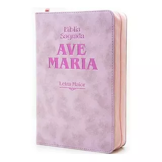 Bíblia Sagrada Católica Letra Grande Maior Rosa Ave Maria