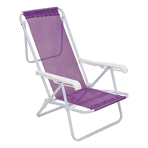 Mor reposera sillón playa camping 8 posições aluminio cor lila
