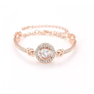 Pulsera Mujer Rose Gold Brazalete Circonita Elegante Lujo