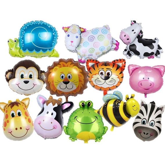 Set 12 Animalitos De La Selva Granja 35 Cm