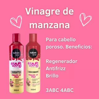 Shampoo Y Acondicionador Vinagre De Manzana Salon Line Rizos