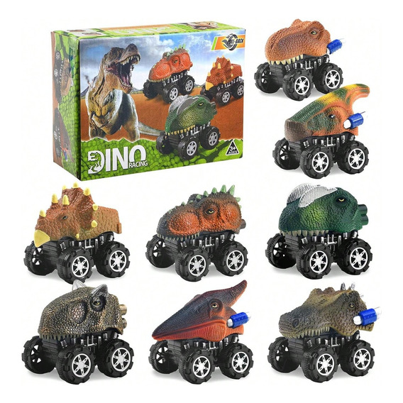 Paquete De 8 Piezas De Carritos De Dinosaurios Para Niños