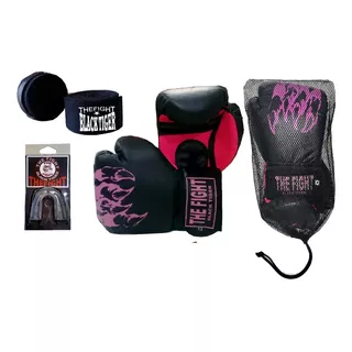 Luva Boxe Muay Thai Feminino+bandagem+bucal