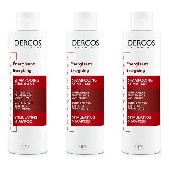 Combo X3 Vichy Dercos Shampoo Energizante Anticaida