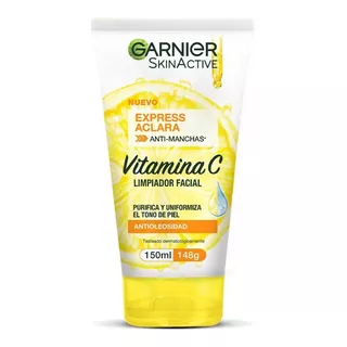 Garnier Skin Active Limpiador Facial Express Aclara Anti Manchas Vitamina C Piel Mixta 150 Ml