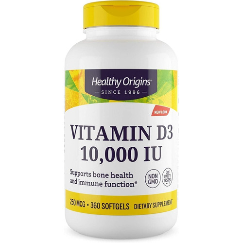 Vitamina D3 10000 Iu / 360 Capsulas Sabor Sin Sabor