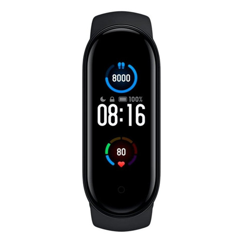 Xiaomi Serie 5 Mi Smart Band 5 Sport 1.1" caja de  plástico pc  negra, malla  black de  elastómero termoplástico y aleación de aluminio XMSH10HM