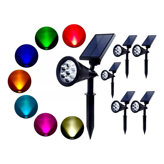 Pincho Farol Rgb X10 Luz Led Colores Jardin Estaca Exterior