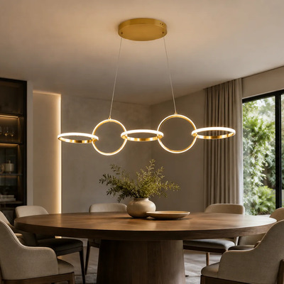 Lampara Colgante Andy 42w Led Calido|frio|neutro Oro Dorado