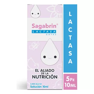 Pack 5pz, Sagabrin 15 Ml, Gotas Intolerancia A La Lactosa