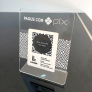 Placa Pix Personalizada Qr Code Acrílico Transparente