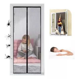 Malla Puerta Magic Mesh Anti Mosquitos 1x2.10 Imantada Negra