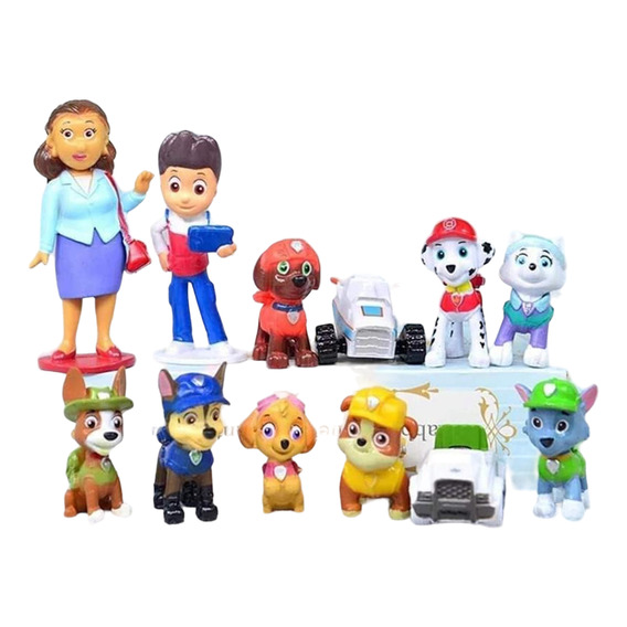 Pack 12 Figuras De Paw Patrol Pvc Duro $ 12.500