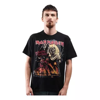 Camiseta Oficial Iron Maiden Number Of T Beast Rock Activity