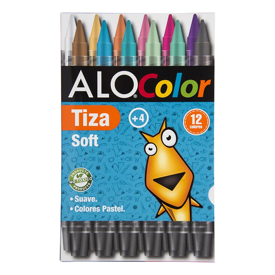 Tiza Color 12 Unidades Tipo Gira Crayon Color 12 Colores