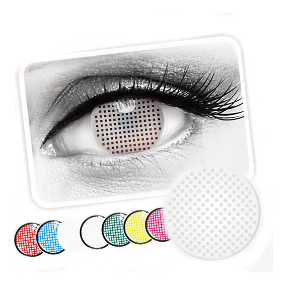 ¡   Crazy Lentes Blind Fx Mesh Blanco Nublan Visión   !!