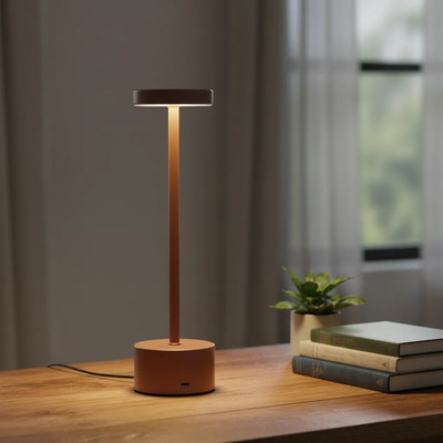 Vel Escritorio Led Regulable Intensidad Variable Usb Marron Marrón