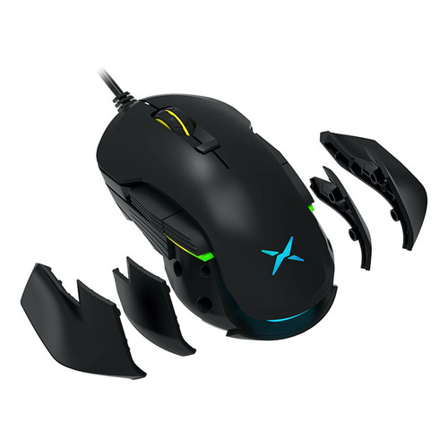 Mouse Gamer Delux M627s Rgb, Programable 8 Botones, 16000dpi Color Negro