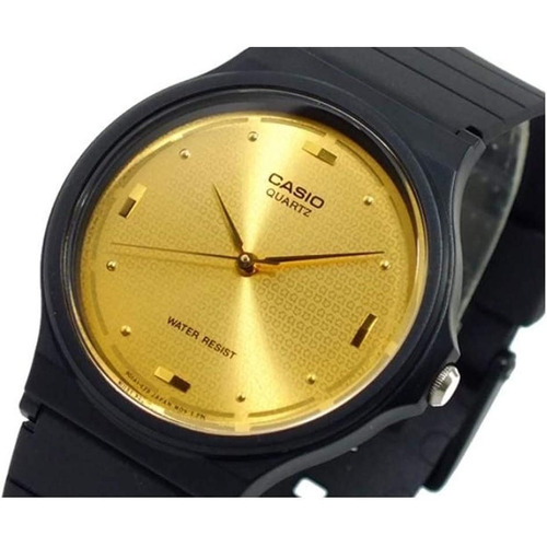 Reloj Casio Modelo Mq 76 Caratula Dorada Color de la correa Negro Color del bisel Negro Color del fondo Dorado