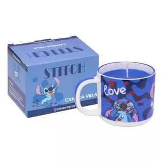 Caneca Vela Disney Stitch Licenciada Azul