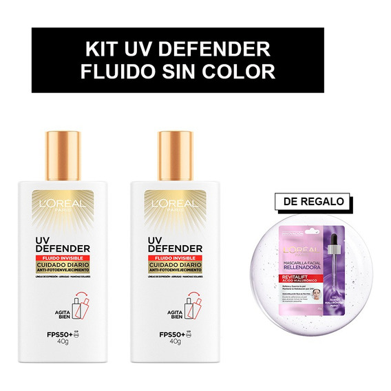 Kit UV Defender Fluido X2 + Mascarilla de regalo 