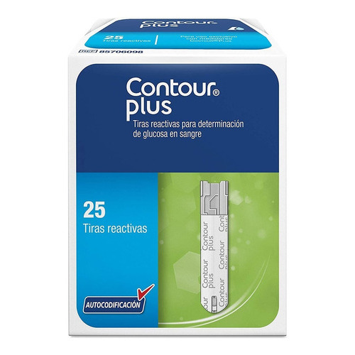 Contour Plus Tiras Reactivas Caja Con 25 Para Glucómetro