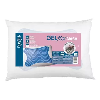 Travesseiro Inteligente Duoflex Gelflex Nasa Tradicional 68cm X 14cm Cor Branco